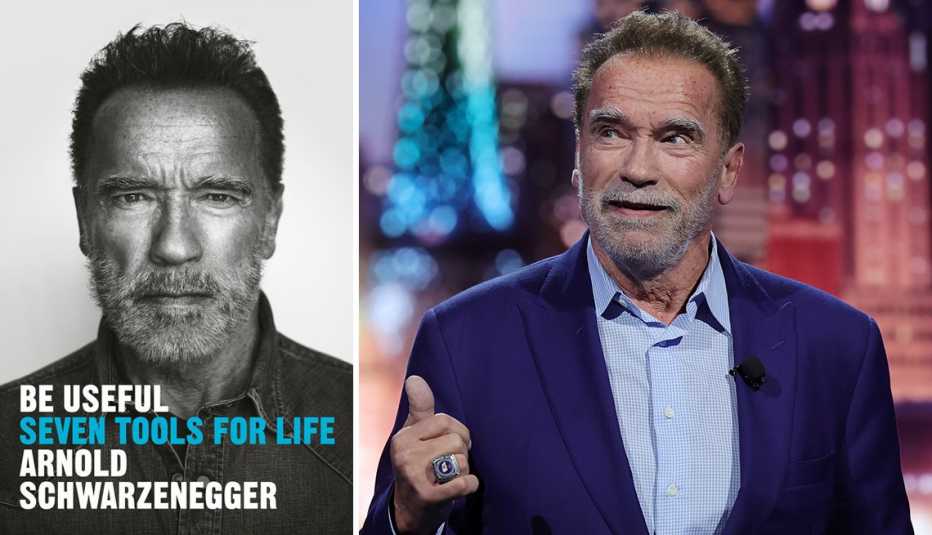 left book cover be useful seven tools for life by arnold schwarzenneger right actor politician and body builder arnold schwarzenneger