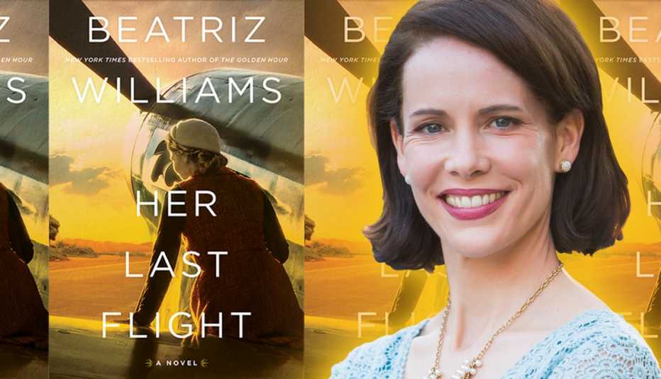 book cover  for her last flight and author beatriz williams headshot