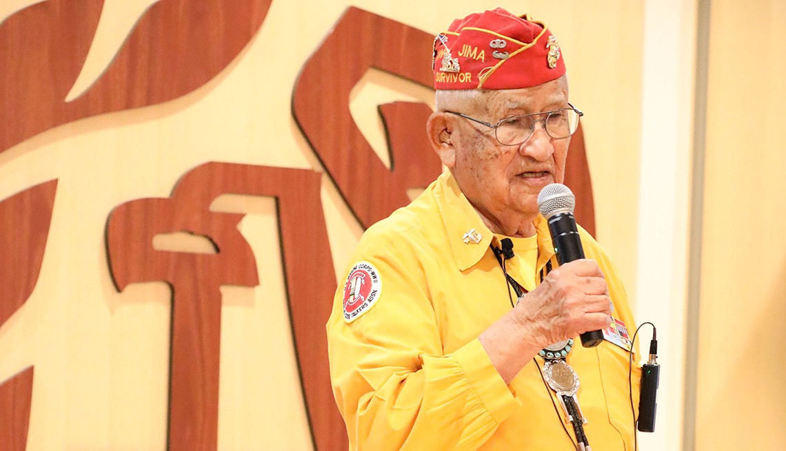 Thomas Begay speaks at the I R S