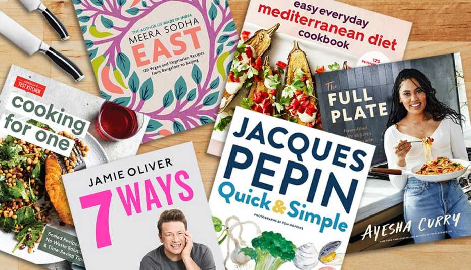 six new cookbooks are shown on a butcher block kitchen background six new cookbooks are shown on a butcher block kitchen background