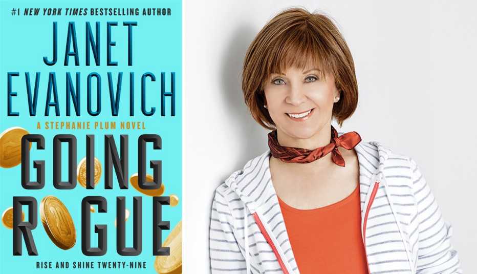 left book cover going rogue by janet evanovich right portrait janet evanovich
