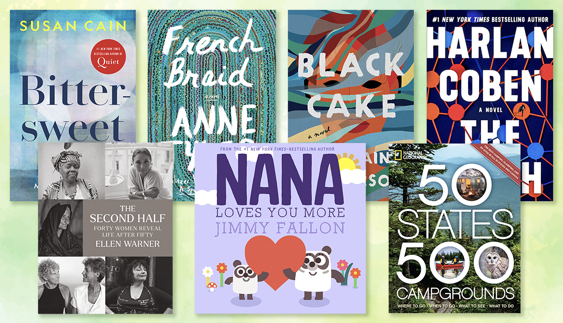books of twenty twenty two from left to right bitter sweet french braid black cake the match the second half nana loves you more fifty states five hundred campgrounds