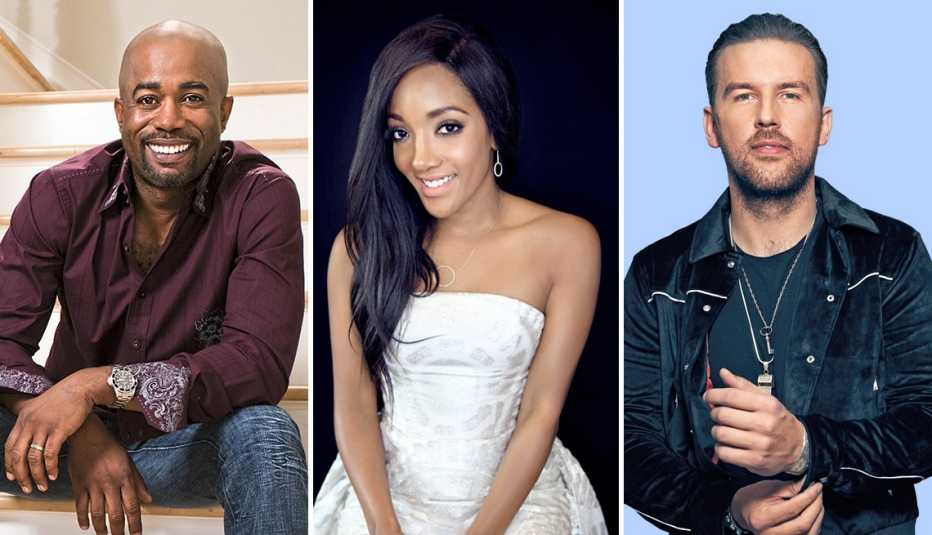 country music stars darius rucker mickey guyton and t j osborne