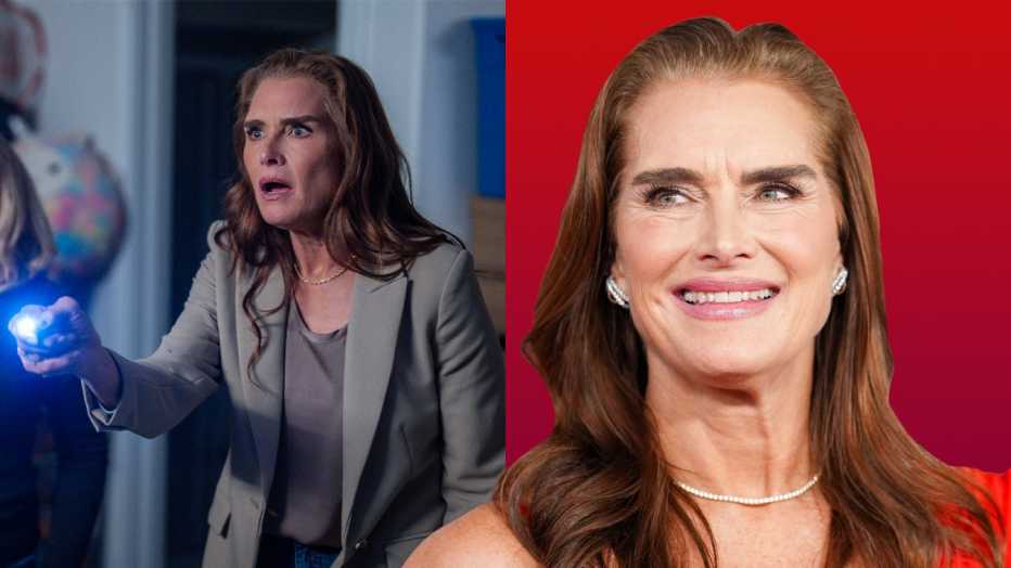 a collage with images of brooke shields
