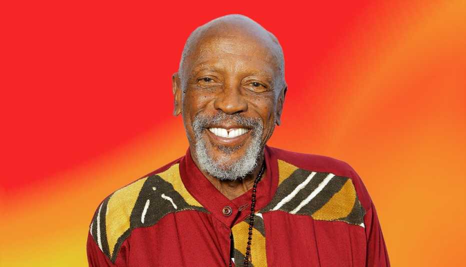 louis gossett junior against orange ombre background