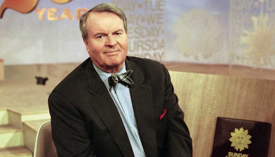 Charles Osgood, anchor of CBS's "Sunday Morning," poses for a portrait on the set in New York