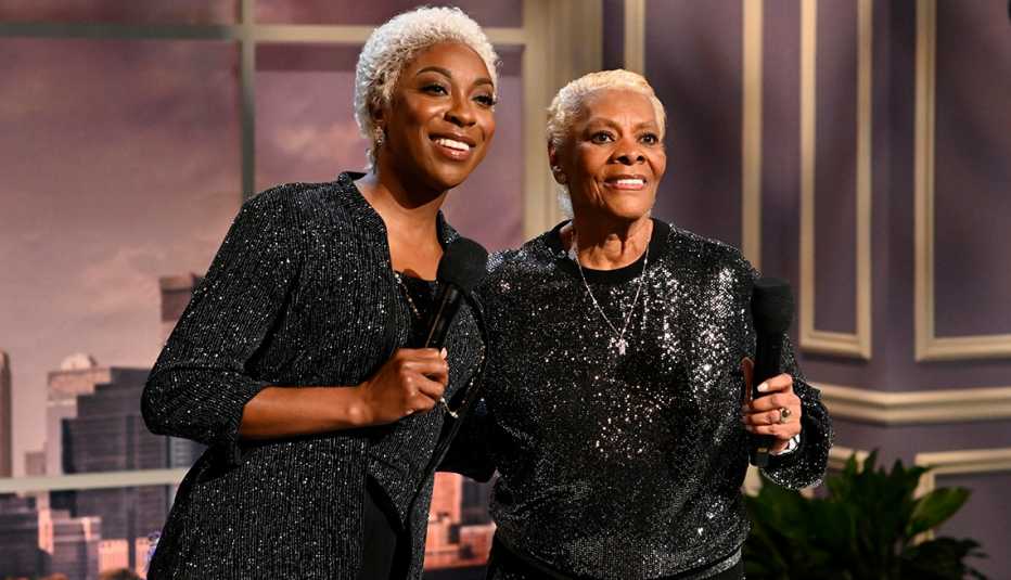 Ego Nwodim as Dionne Warwick and Dionne Warwick as herself