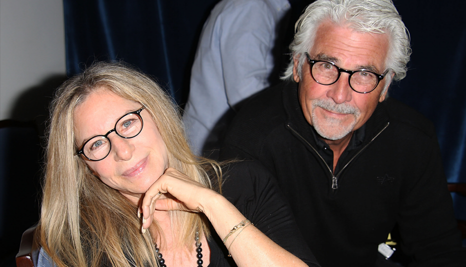 barbra streisand and james brolin wearing glasses, posing for camera barbra streisand and james brolin wearing glasses, posing for camera