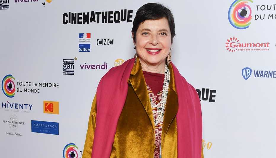 Isabella Rossellini smiles on the red carpet at the Toute La Memoire Du Monde festival in Paris, France