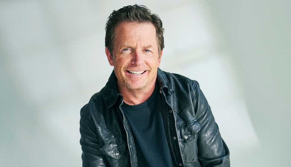 michael j fox poses for the a a r p magazine cover