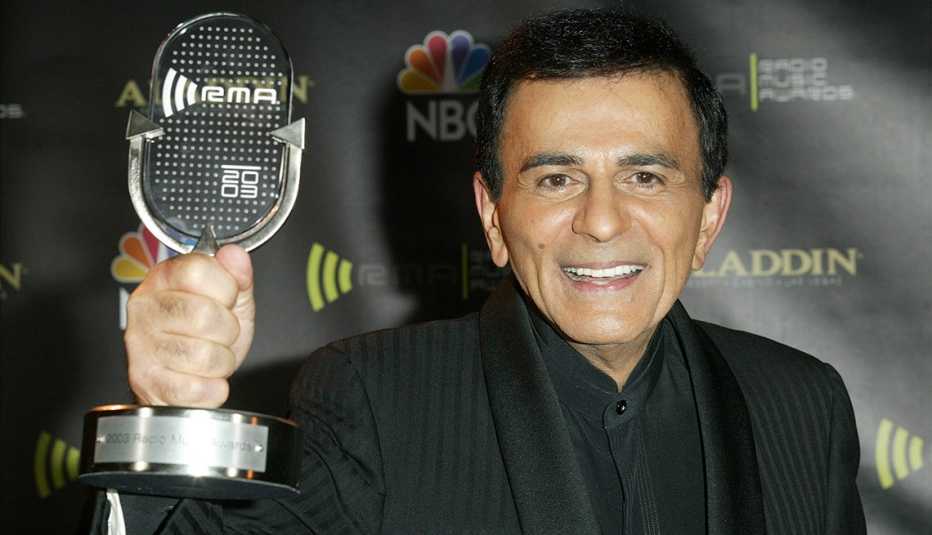 Radio Personality Kasey Casem with his award backckstage at The 2003 Radio Music Awards at the Aladdin Casino Resort October 27, 2003 in Las Vegas, Nevada.