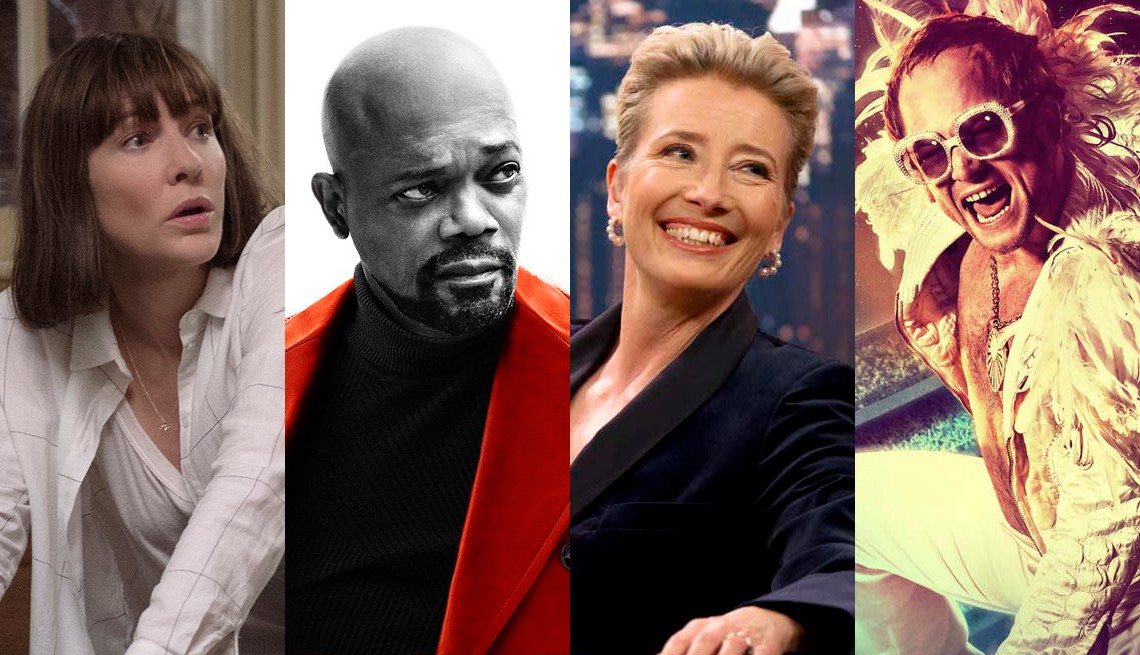 Scenes from "Where Did You Go Bernadette," "Shaft," "Late Night," and "Rocket Man."