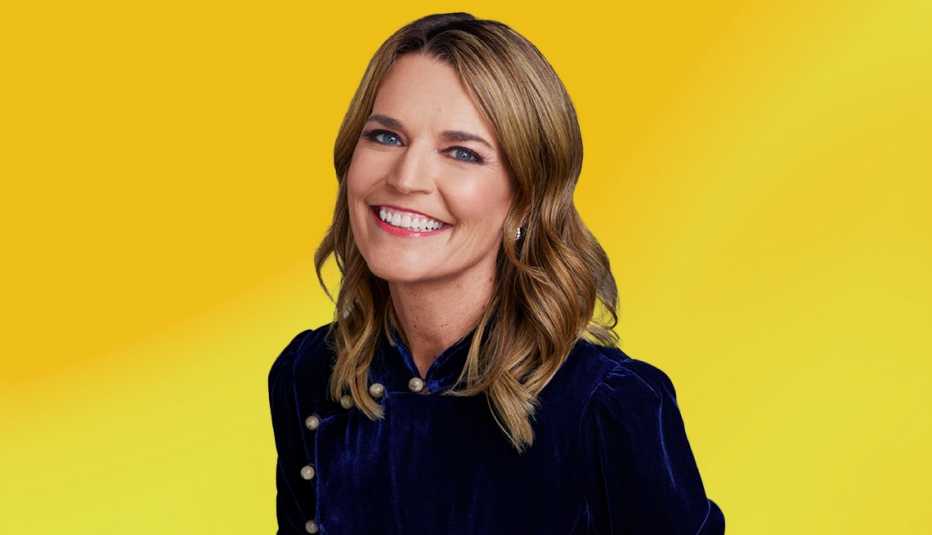 Savannah Guthrie against yellow ombre background savannah guthrie against yellow ombre background