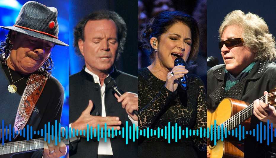 Carlos Santana, Julio Iglesias, Gloria Estefan and José Feliciano