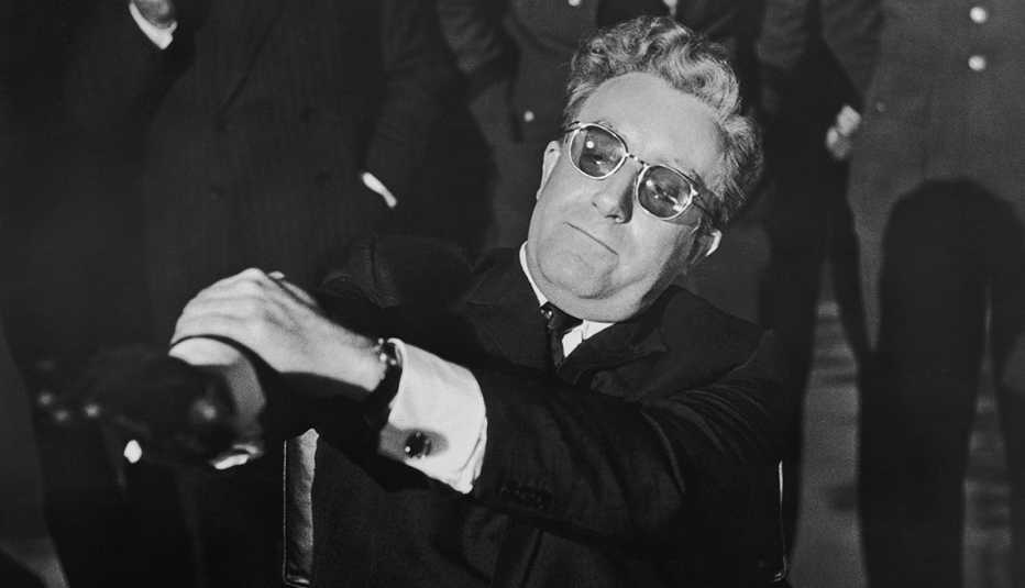 Peter Sellers in the film Doctor Strangelove or How I Stopped Worrying and Learned to Love the Bomb Peter Sellers in the film Doctor Strangelove or How I Stopped Worrying and Learned to Love the Bomb