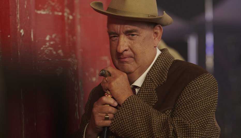 Tom Hanks stars as Colonel Tom Parker in the film Elvis