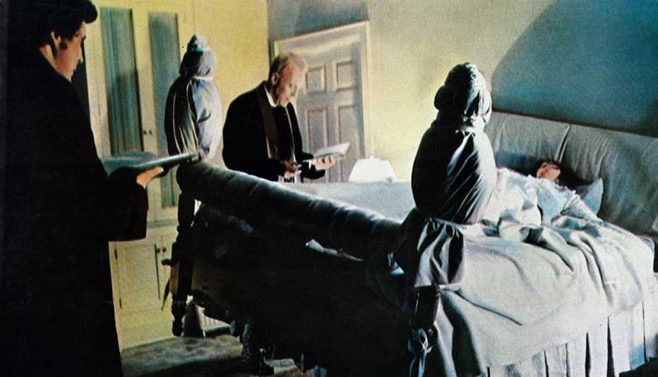 a scene from the exorcist
a scene near the climax of the exorcist