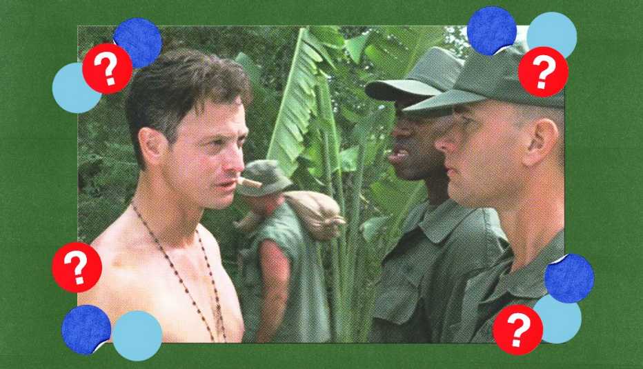 gary sinise and tom hanks in a scene from the movie forrest gump