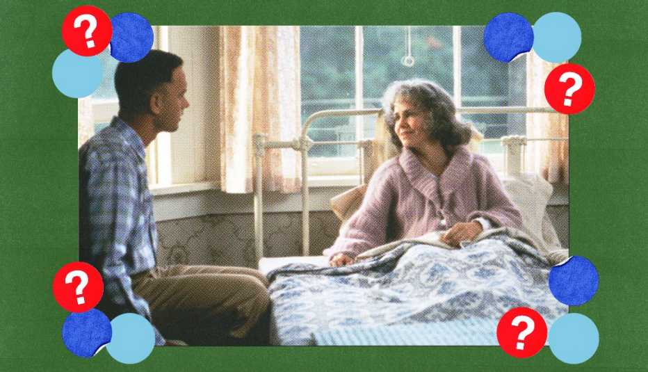 tom hanks and sally field in a scene from the movie forrest gump