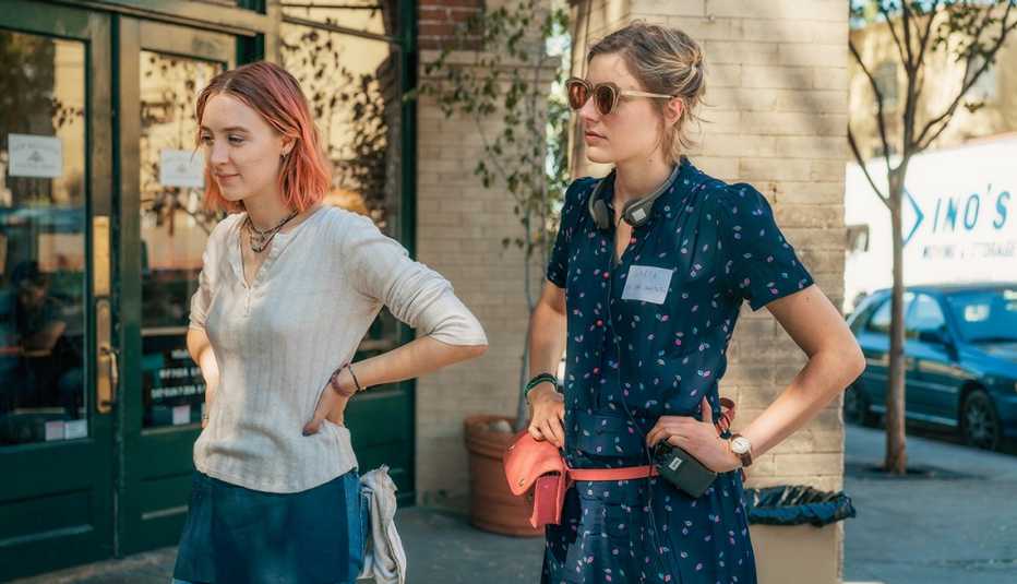 Actors Saoirse Ronan and director Greta Gerwig on the set of 'Lady Bird' Actors Saoirse Ronan and director Greta Gerwig on the set of 'Lady Bird'