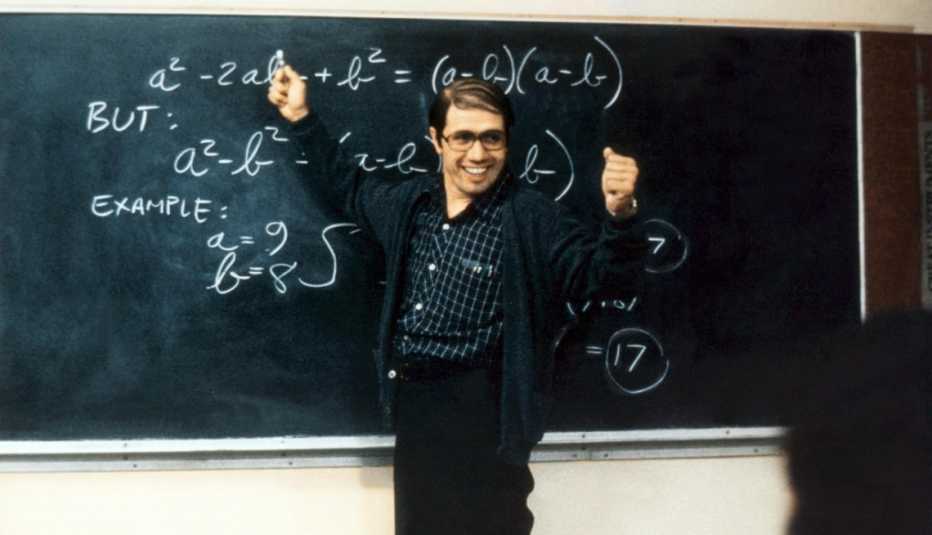 edward james olmos in a scene from the film stand and deliver