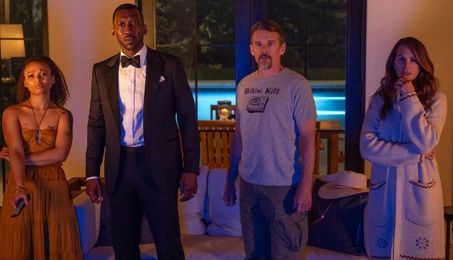 Myha’la Herrold, Mahershala Ali, Ethan Hawke and Julia Roberts star in the Netflix film "Leave the World Behind." Myha’la Herrold, Mahershala Ali, Ethan Hawke and Julia Roberts star in the Netflix film "Leave the World Behind."