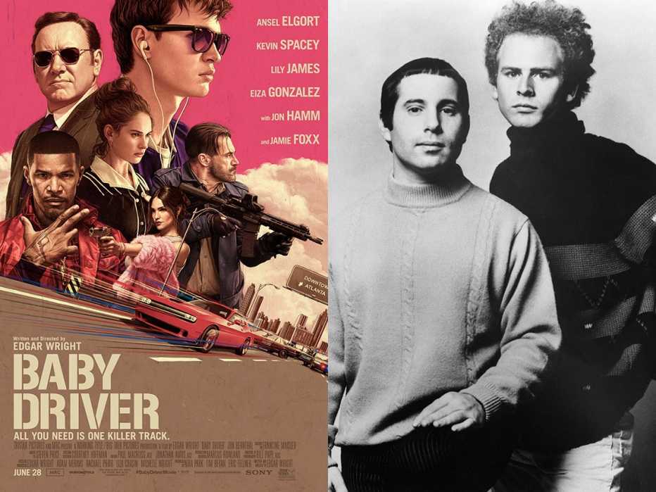 baby driver poster, simon and garfunkel