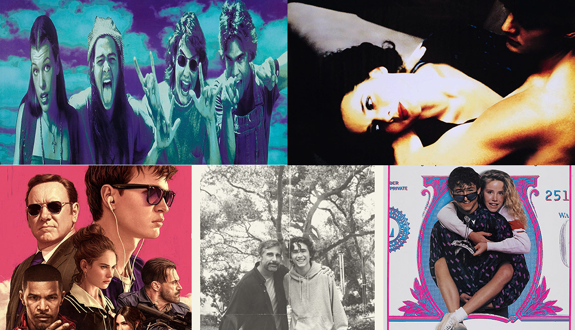 dazed and confused, blue velvet, can't buy me love, beautiful boy, baby driver