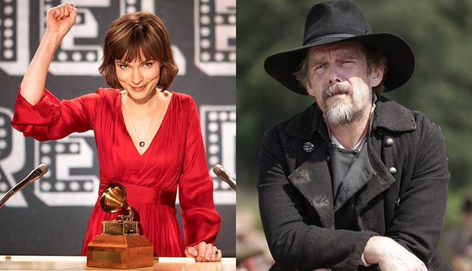 Tilda Cobham Hervey stars as Helen Reddy in the film I Am Woman and Ethan Hawke as John Brown in the miniseries The Good Lord Bird Tilda Cobham Hervey stars as Helen Reddy in the film I Am Woman and Ethan Hawke as John Brown in the miniseries The Good Lord Bird