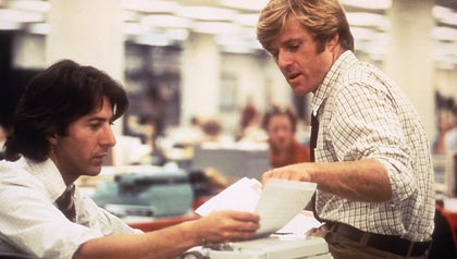 Dustin Hoffman and Robert Redford in All the President's Men