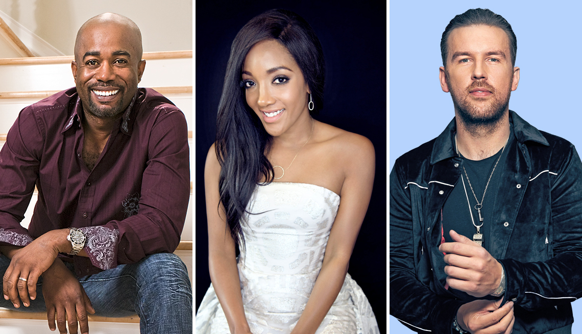 country music stars darius rucker mickey guyton and t j osborne