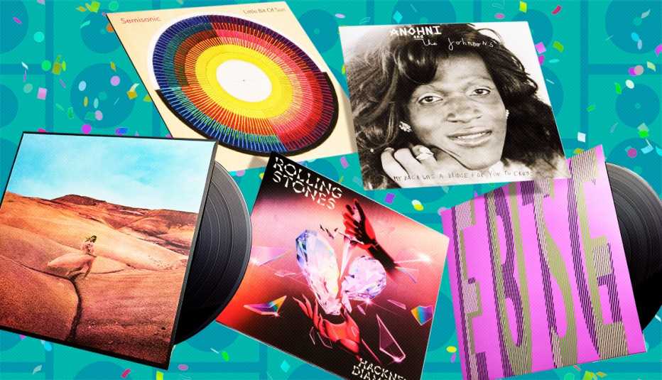 collage of music albums