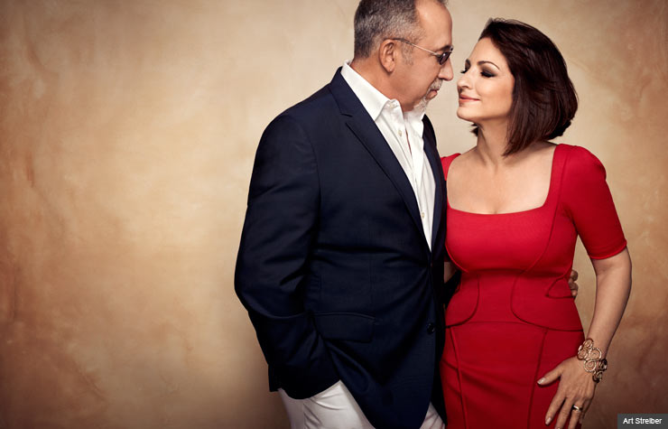 Gloria Estefan and husband Emilio Estefan at their home in Miami (Art Streiber)