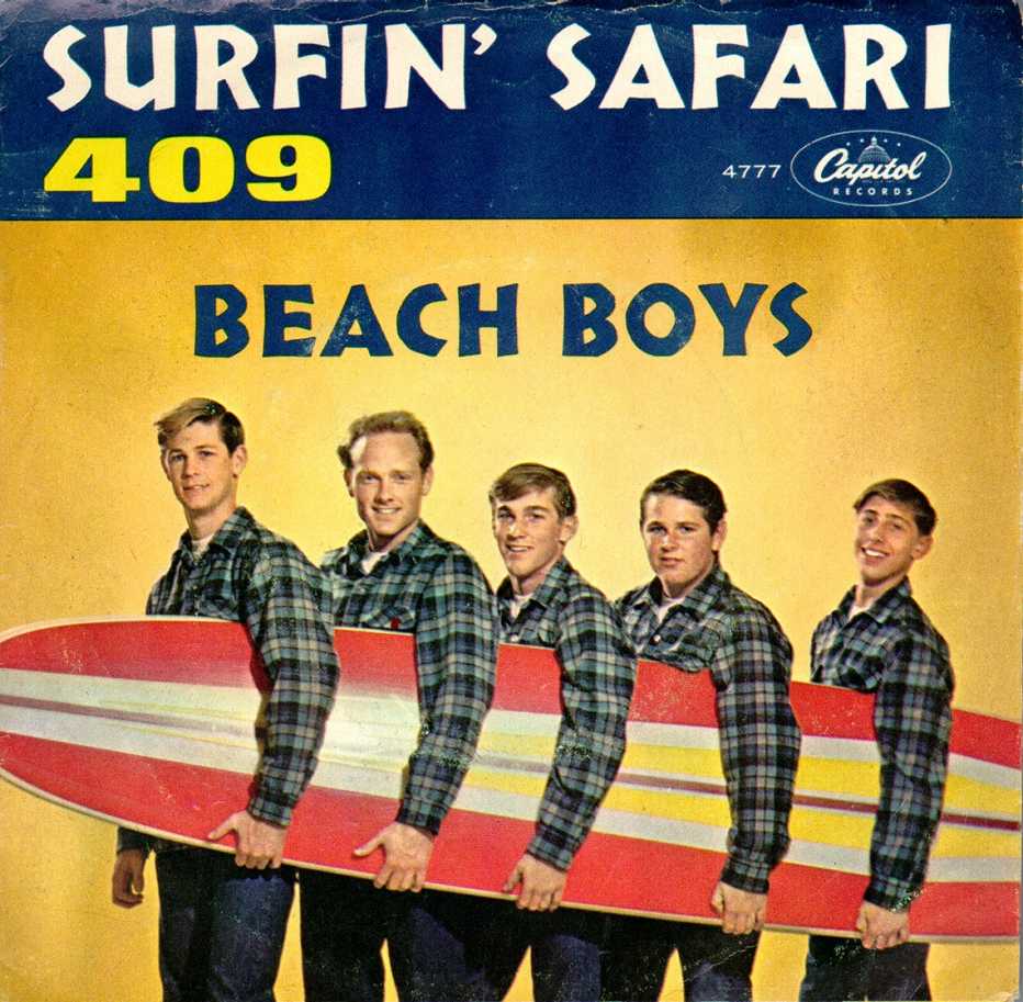 The album cover for The Beach Boys Surfin Safari record The album cover for The Beach Boys Surfin Safari record