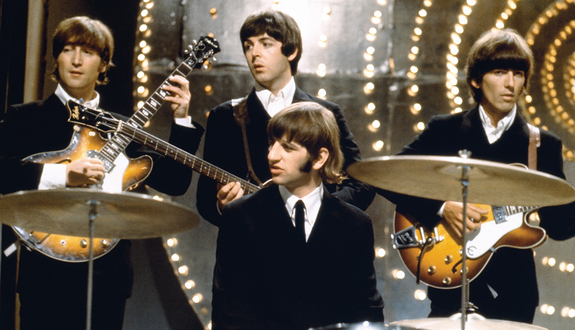 The Beatles perform on Top of The Pops in 1966