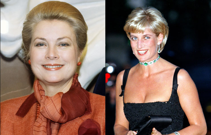 Left: Princess Grace of Monaco, 1982. Right: Princess Diana on her 36th birthday, 1997.