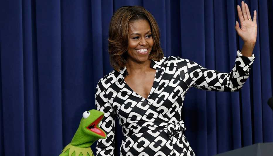 Michelle Obama in a DVF Wrap Dress Michelle Obama in a DVF Wrap Dress