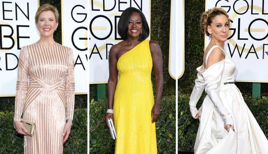 Annette Bening, Viola Davis and Sarah Jessica Parker at the 2017 Golden Globe Awards