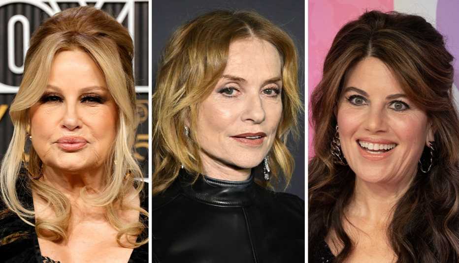 Jennifer Coolidge,Isabelle Huppert; Monica Lewinsky jennifer coolidge isabelle huppert and monica lewinsky all wearing curtain bangs