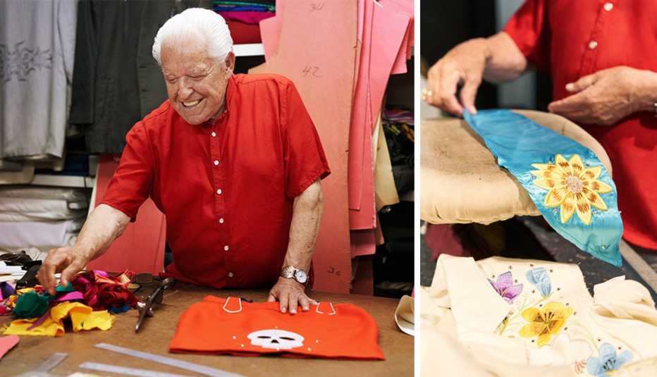 Manuel Cuevas designing clothes