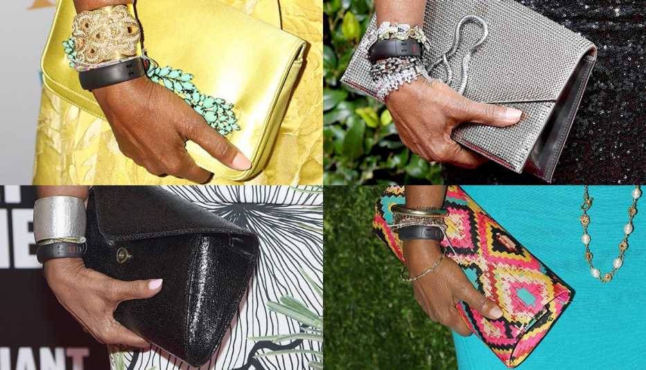 Gayle King wearing different bracelets Gayle King wearing different bracelets