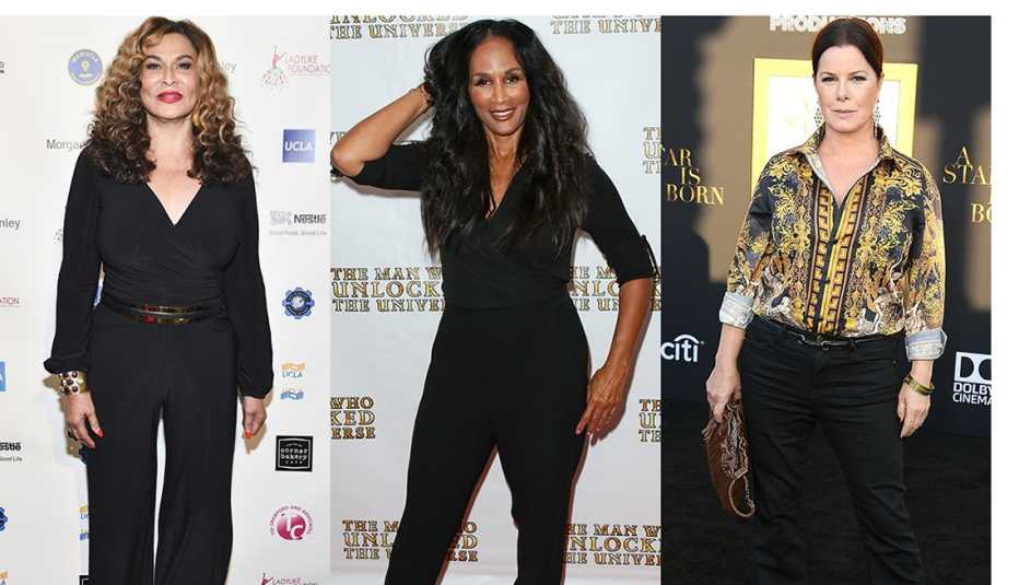 Tina Knowles, Beverly Johnson and Marcia Gay Harden with clothes that complement their thighs