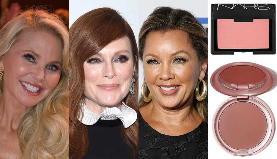 Christie Brinkley, Julianne Moore, Vanessa Williams, Nars Blush in Orgasm, Stila Convertible Color in Lillium 