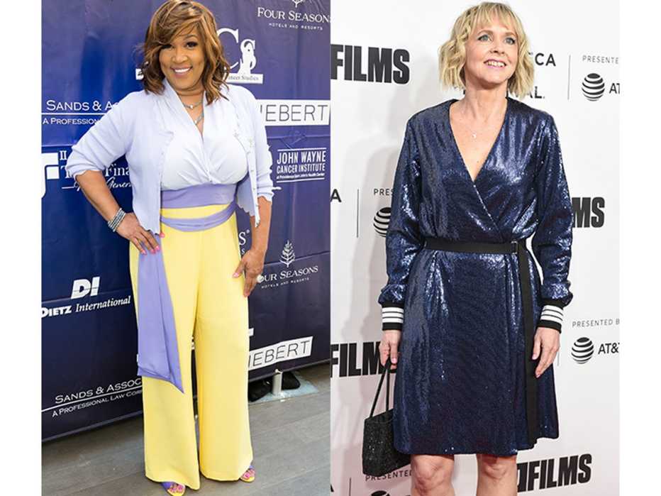 Kim Whitley and Bronwyn Berry's clothes create shape above the waist.