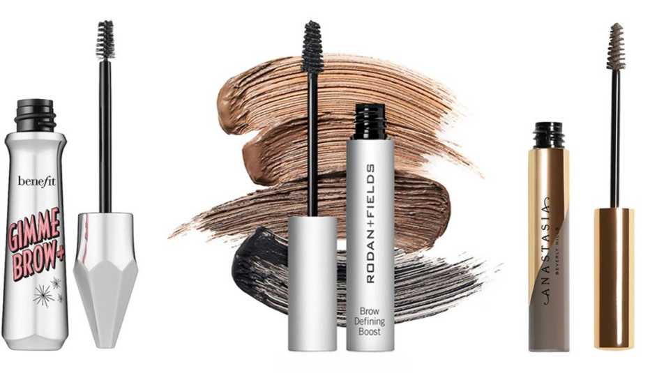 Benefit Gimme Brow + Tinted Volumizing Eyebrow Gel; Rodan+Fields Brow Defining Boost; Anastasia Beverly Hills DipBrow Gel