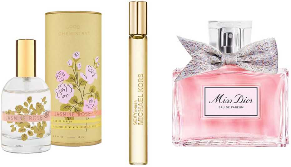 Jasmine Rose by Good Chemistry Women’s Eau de Parfum; Michael Kors Sexy Amber Eau de Parfum Purse Spray; Miss Dior Eau de Parfum