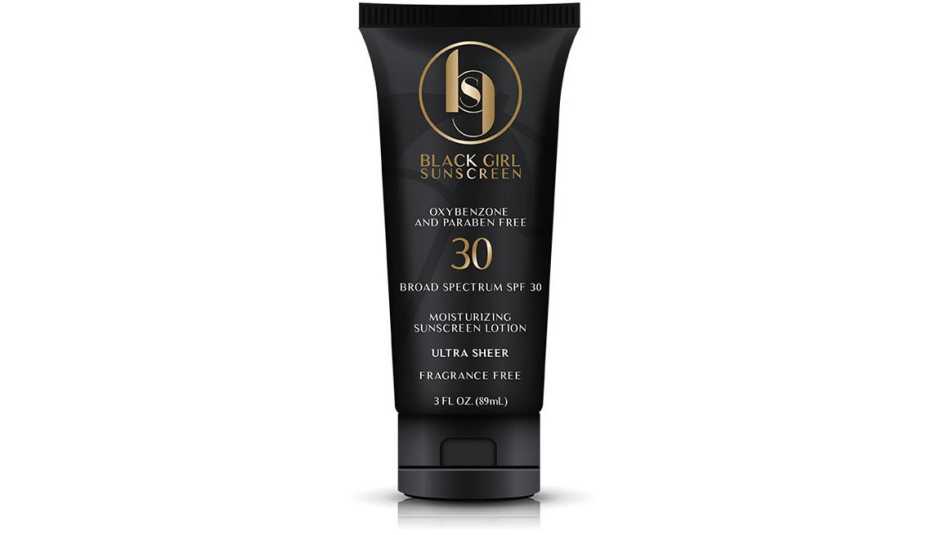A bottle of Black Girl Sunscreen SPF 30