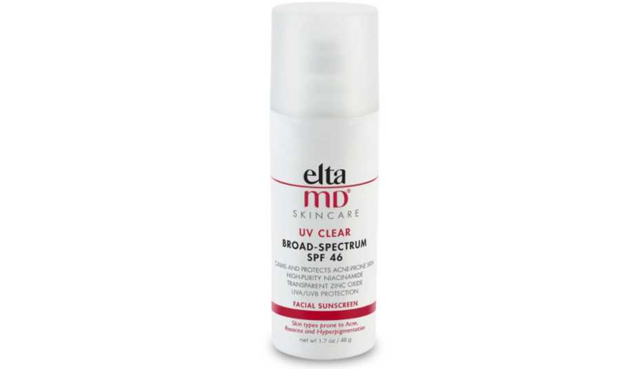 A bottle of EltaMD UV Clear Broad Spectrum SPF 46