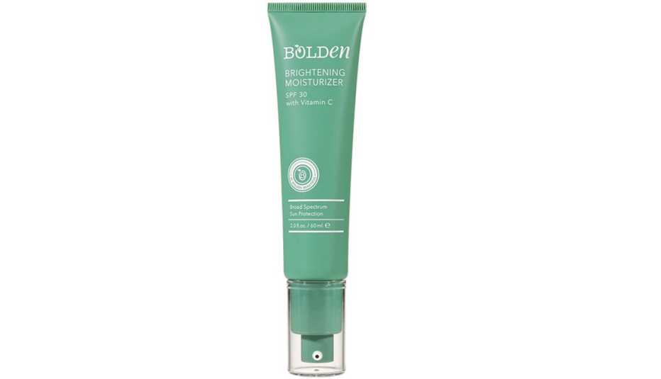 A bottle of Bolden SPF 30 Brightening Moisturizer