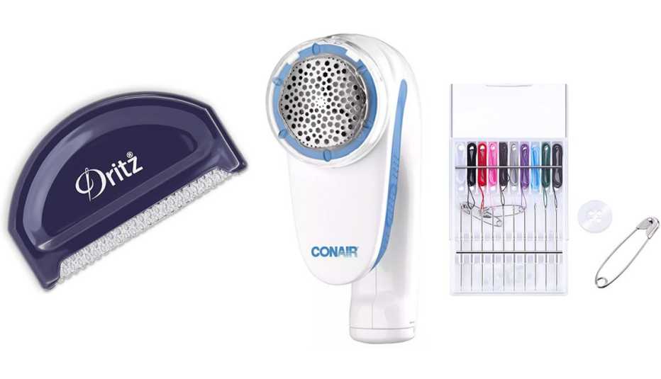 Dritz Sweater Comb; Conair Battery Operated Fabric Defuzzer/Shaver; Hestya Pre-Threaded Needle Kits Dritz Sweater Comb; Conair Battery Operated Fabric Defuzzer/Shaver; Hestya Pre-Threaded Needle Kits